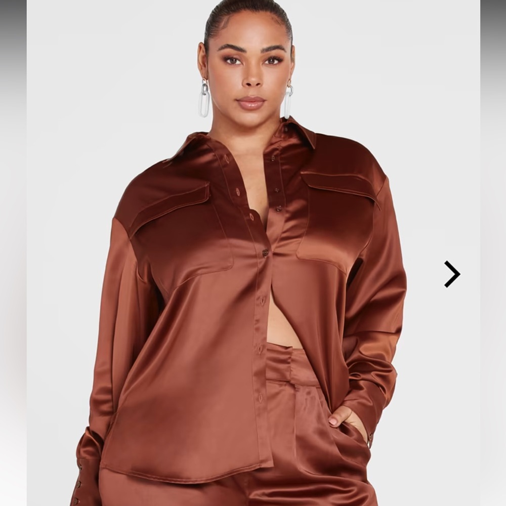 Gabi Fresh X FTF- Evie Satin Button-Down Shirt